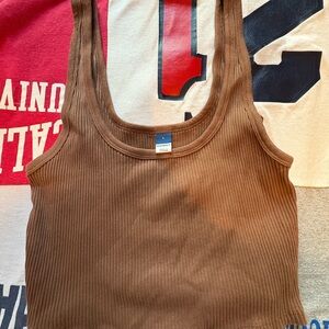 Old Navy Brown Ribbed Tank Top
